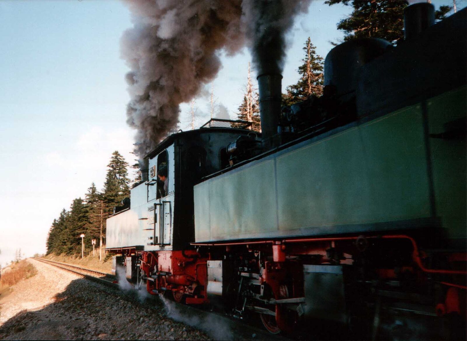 Mallet articulated steam locomotive of the Harzer Schmalspurbahnen on the Brockenbahn