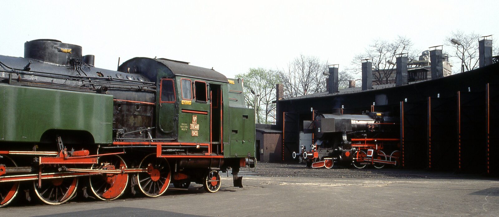 TKt48 steam locomotive at Wolsztyn depot, Poland